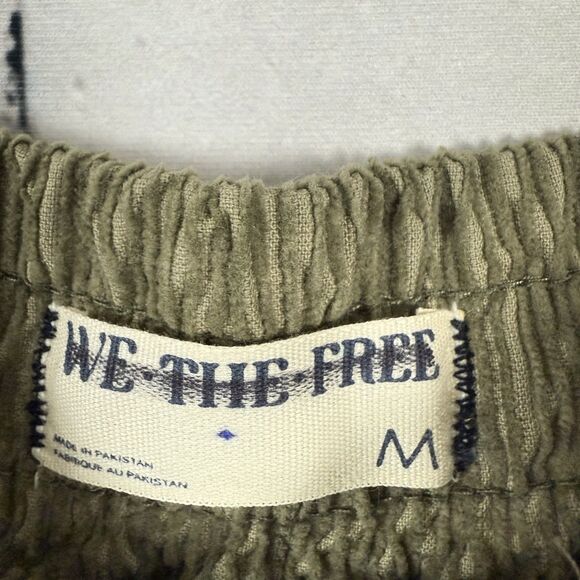 NWT We The Free People Modern Love Pull On Cord Jeans Green High Rise - Picture 12 of 16